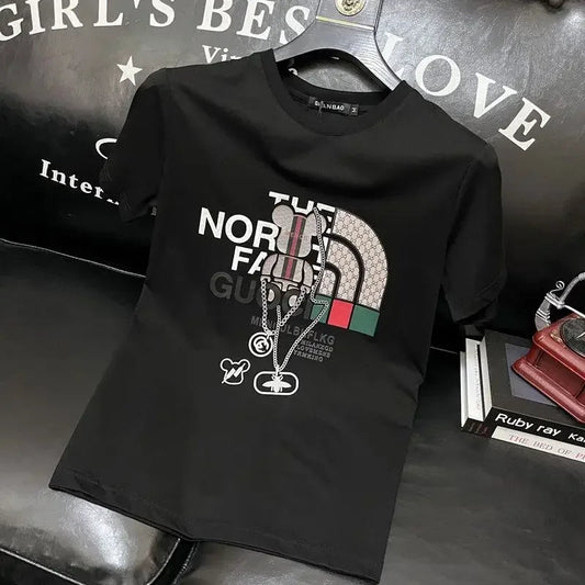 100% pure cotton men's luxurious brand letter print T-shirt, short-sleeved T-shirt, high-quality men's clothing, streetwear luxecrown.co.uk