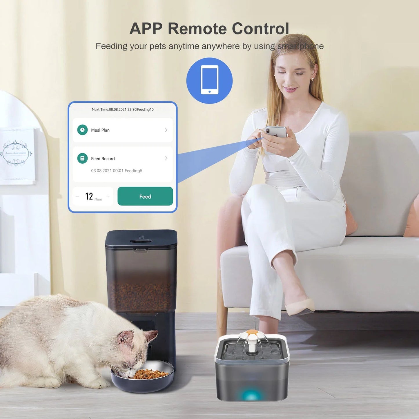 6L Dog Automatic Feeder Transparent Pet Smart Feeder 2L Cats Dispenser Feeding Bowl Remote Tuya WIFI Control Dry Food Pet Feeder luxecrown.co.uk
