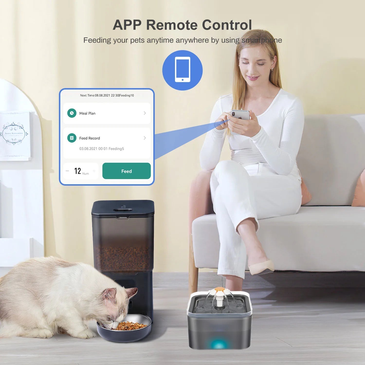 6L Dog Automatic Feeder Transparent Pet Smart Feeder 2L Cats Dispenser Feeding Bowl Remote Tuya WIFI Control Dry Food Pet Feeder luxecrown.co.uk