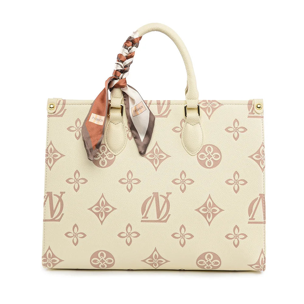 Fashionable Large Capacity Tote Bag 2025 New Style Simple Urban PU Ladies Handbag Commuter Daily Use Contrast Color Embossed luxecrown.co.uk
