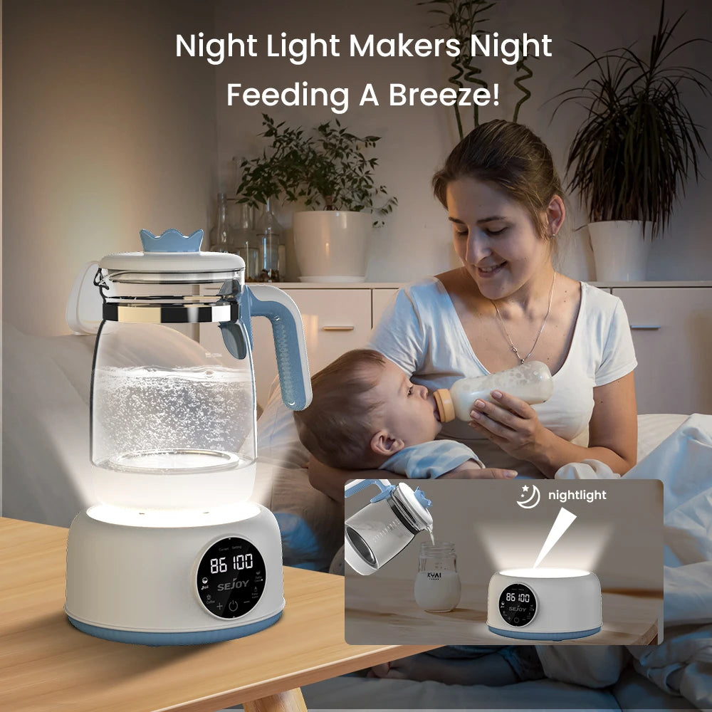 Sejoy 1.2L Baby Electric Kettle Infant Thermostatic Milk Regulator 24 Hours Hot Water Smart Insulation Pot Streetsharks