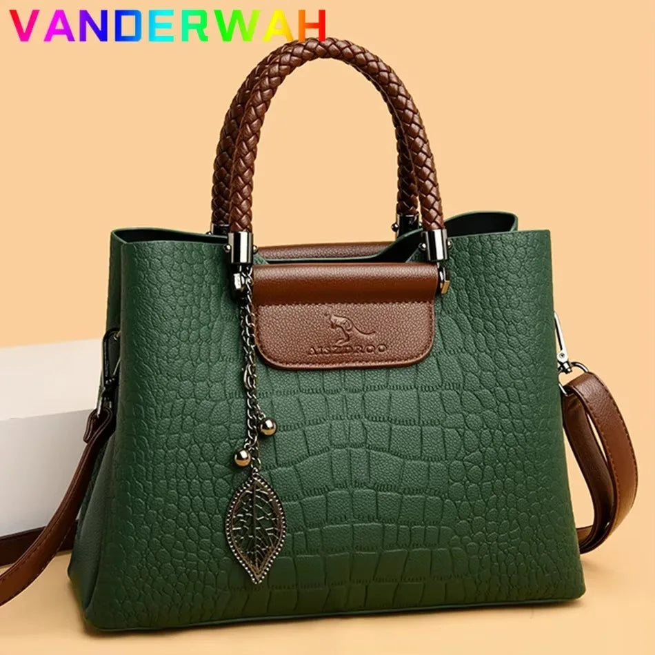 Luxury Handbag Fashion Print Large Capacity Soft Leather Women Shoulder Crossbody Bag Leisure Designer Ladies Purses and Handbag luxecrown.co.uk