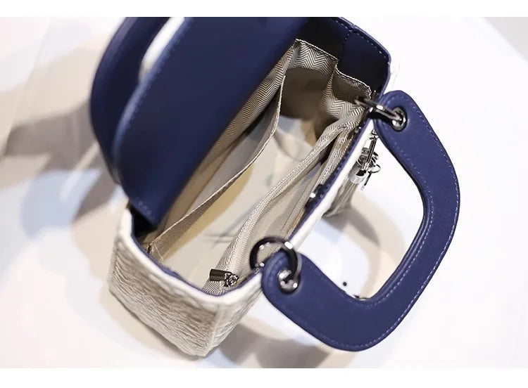 2024 New Fashion and Popular Handheld Square Bag with Contrast Color Women's Beautiful and Luxury Shoulder Bag with Decoration Streetsharks