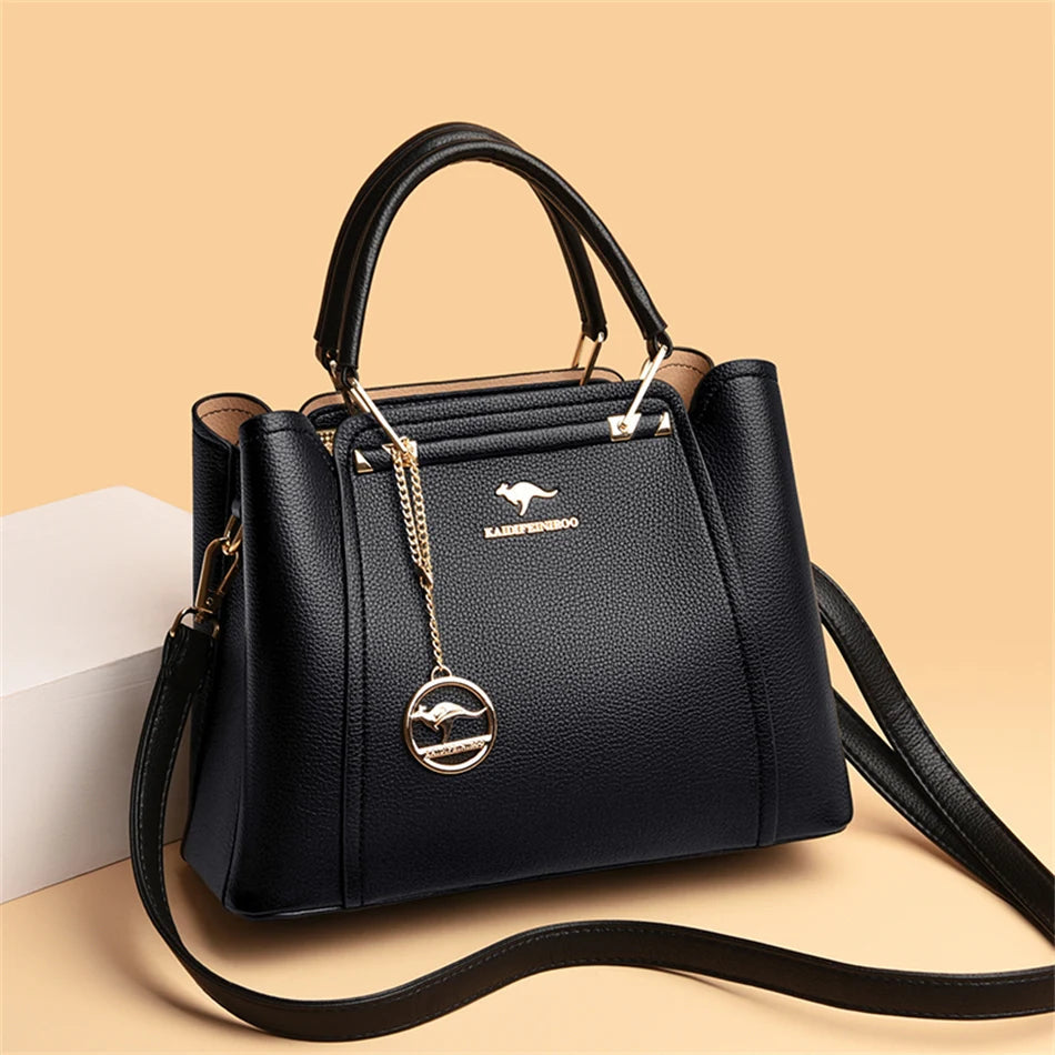 2024 Luxury Women Designer 3 Layers Shoulder Crossbody Sac Ladies Large Capacity Leather Handbags Shopper Brand Messenger Totes Streetsharks