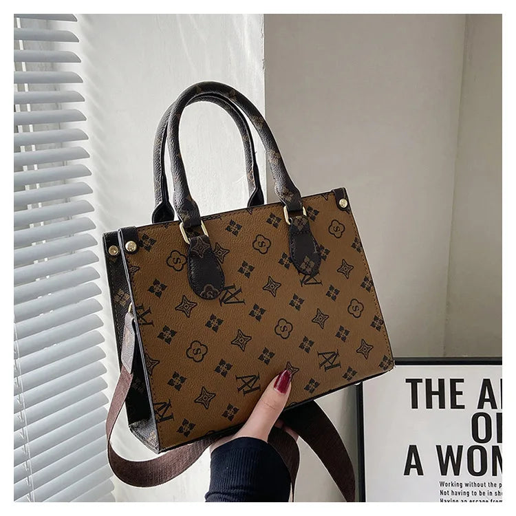 Elegant Retro Women's Tote Bag Single Shoulder Crossbody Bag Floral Print Ladies Handbag Luxury Texture Commuter Messenger Bag luxecrown.co.uk