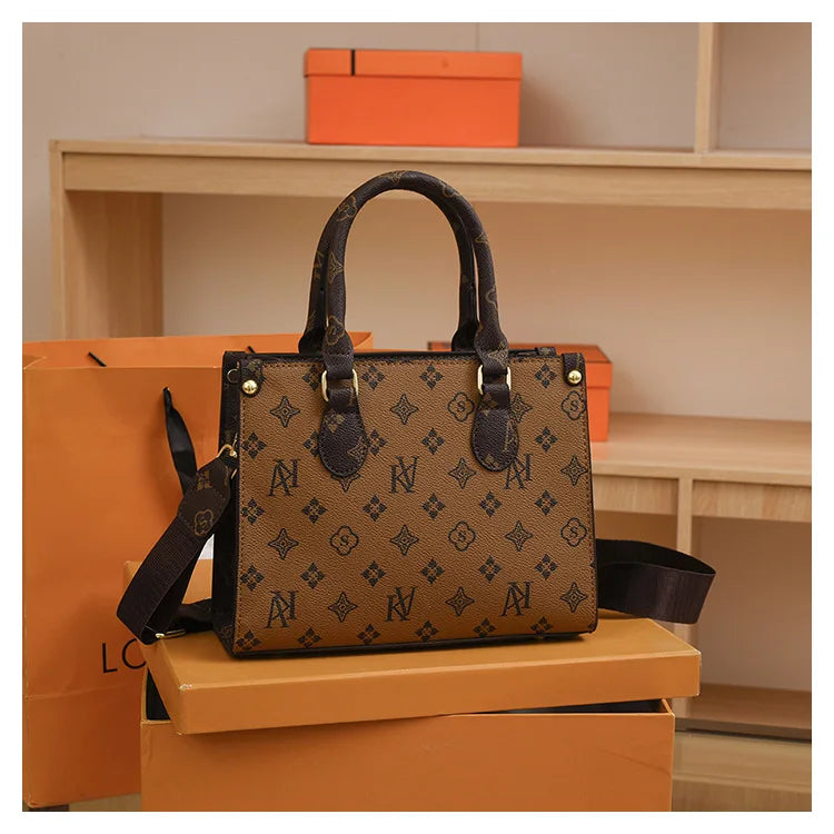 Elegant Retro Women's Tote Bag Single Shoulder Crossbody Bag Floral Print Ladies Handbag Luxury Texture Commuter Messenger Bag luxecrown.co.uk