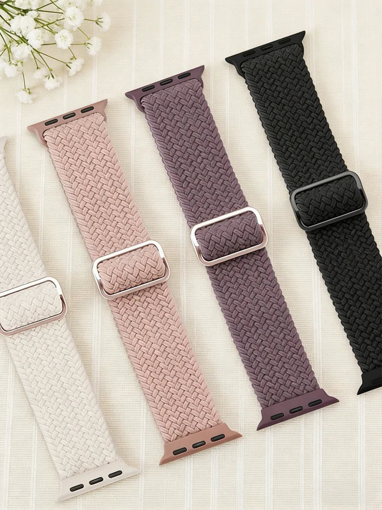 Apple Watch Band 42mm 46mm 44mm 40mm 45mm Ultra 3 49mm Braided Bracelet Correa Series 11 10 9 8 7 6 SE3 Smartwatch Straps luxecrown.co.uk