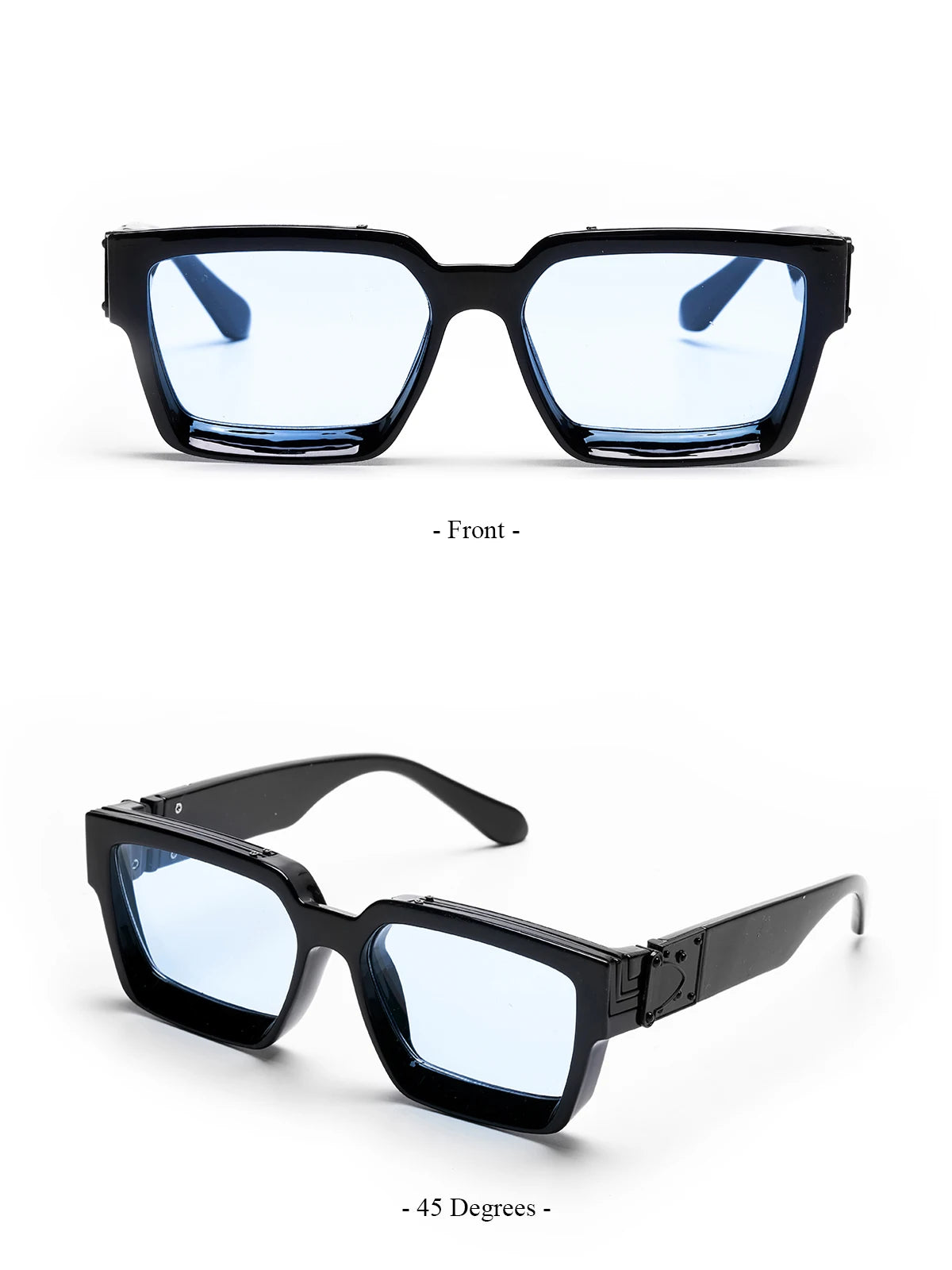 Ruiao Retro Black Millionaire Shades Luxury Sunglasses 2024 For Men Designer Famous Brand Square Sun Glasses Man Women Sunglass Streetsharks