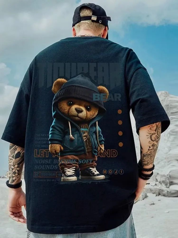 Summer New Casual Loose T-shirt Short Sleeved Men's Fashion Loose Printing Large 8XL Hip Hop Couple Wear Half Sleeve Cotton Top Streetsharks