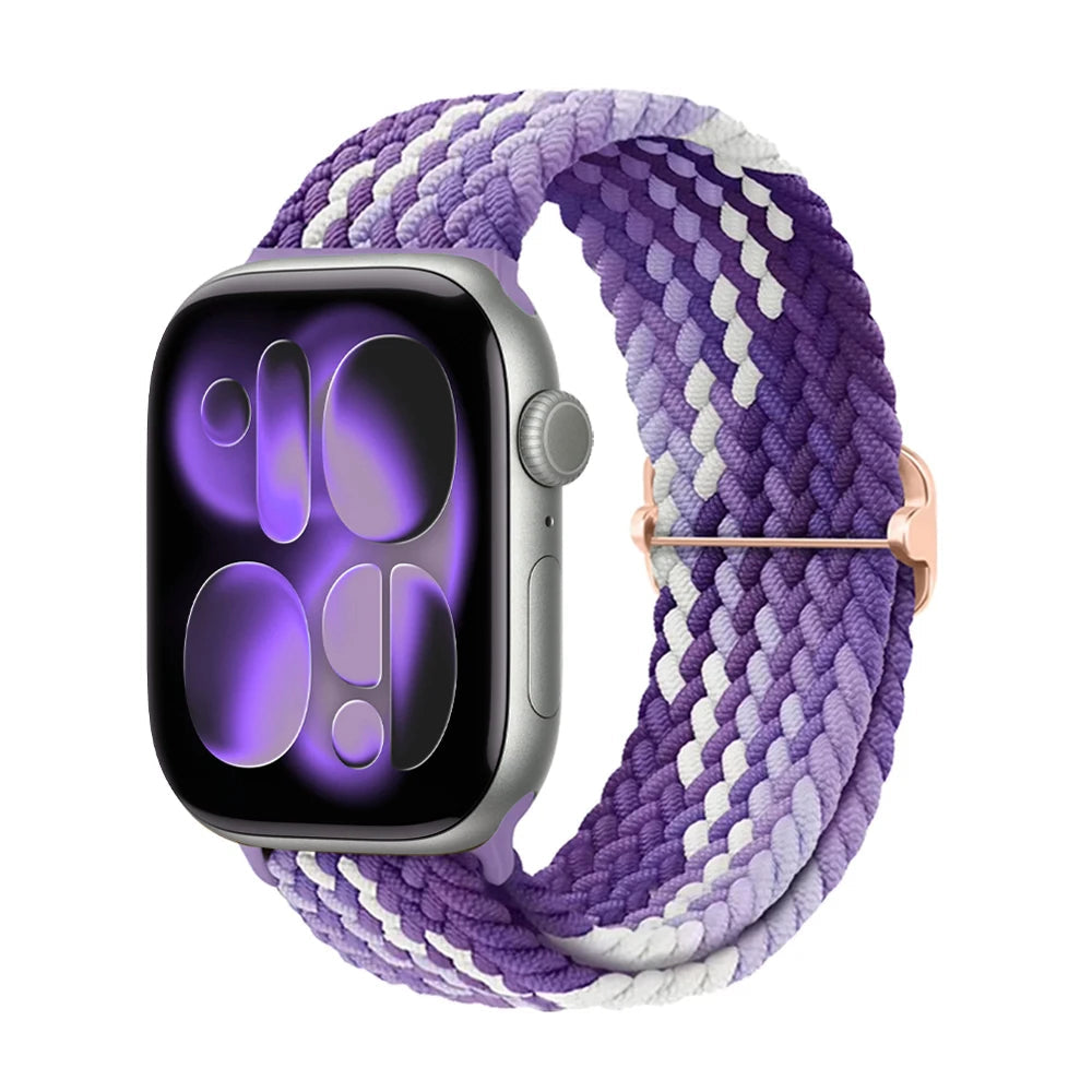 Apple Watch Band 42mm 46mm 44mm 40mm 45mm Ultra 3 49mm Braided Bracelet Correa Series 11 10 9 8 7 6 SE3 Smartwatch Straps luxecrown.co.uk