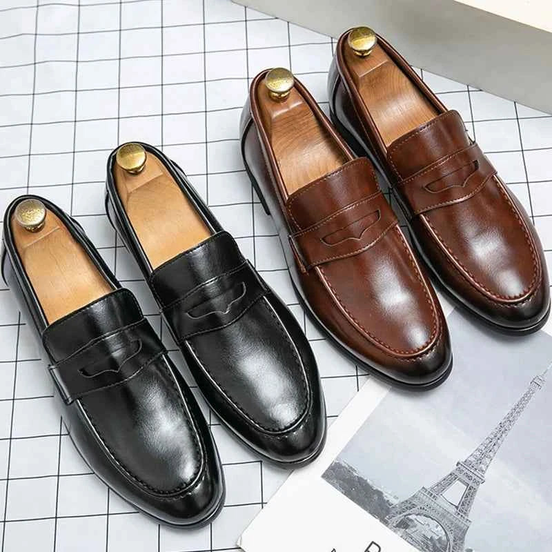 Men Casual Leather Shoes Dress Leather Loafers Men Classic Casual Business Shoes Trend Formal Party Social Leather Shoes Male luxecrown.co.uk