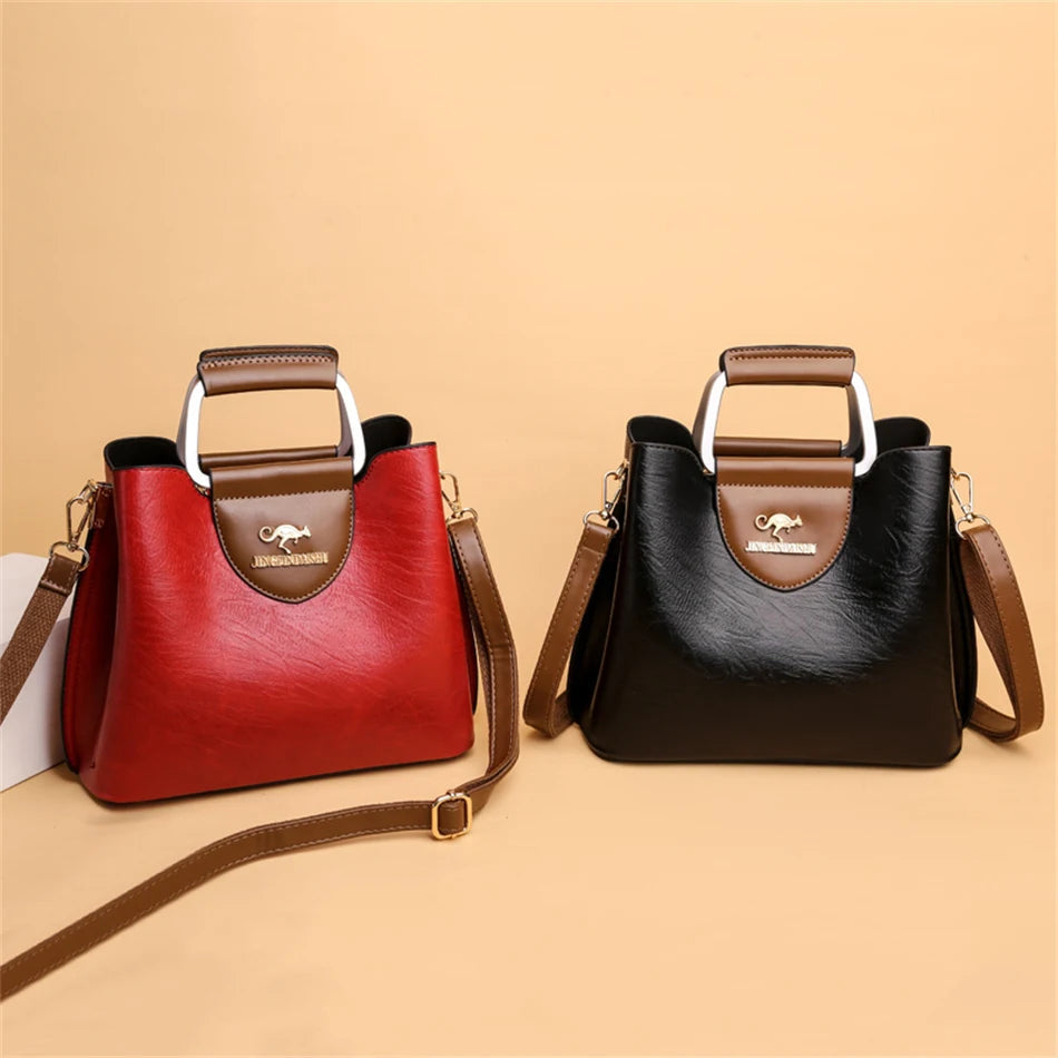 Luxury Designer Handbag Purses for Women 2024 Female Oil Leather Branded Shoulder Crossbody Messenger Tote Bag Small Fashion Sac Streetsharks