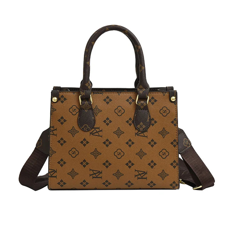 Elegant Retro Women's Tote Bag Single Shoulder Crossbody Bag Floral Print Ladies Handbag Luxury Texture Commuter Messenger Bag luxecrown.co.uk