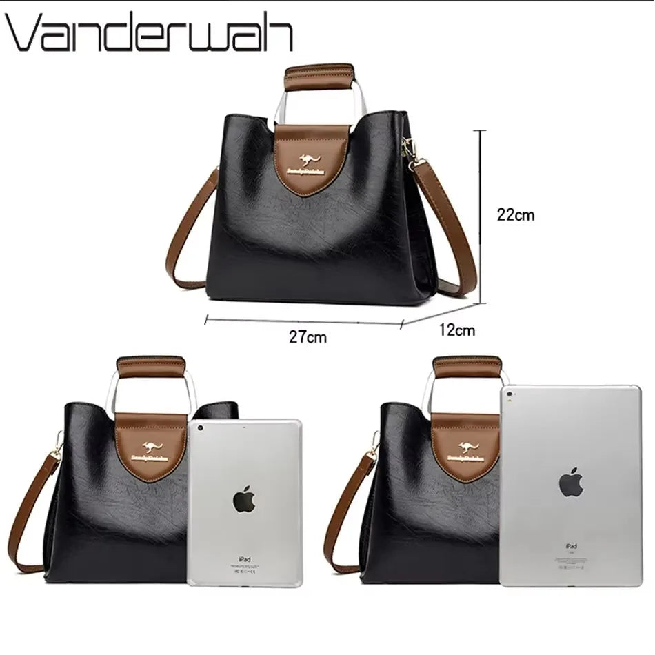 Luxury Handbag Fashion Print Large Capacity Soft Leather Women Shoulder Crossbody Bag Leisure Designer Ladies Purses and Handbag luxecrown.co.uk