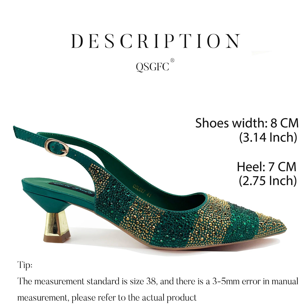 2026 Nigerian Women Heel Ladies Italian Luxury Design Green Shoes And Bag Set Decorated with Rhinestone Handbag Wedding Party luxecrown.co.uk