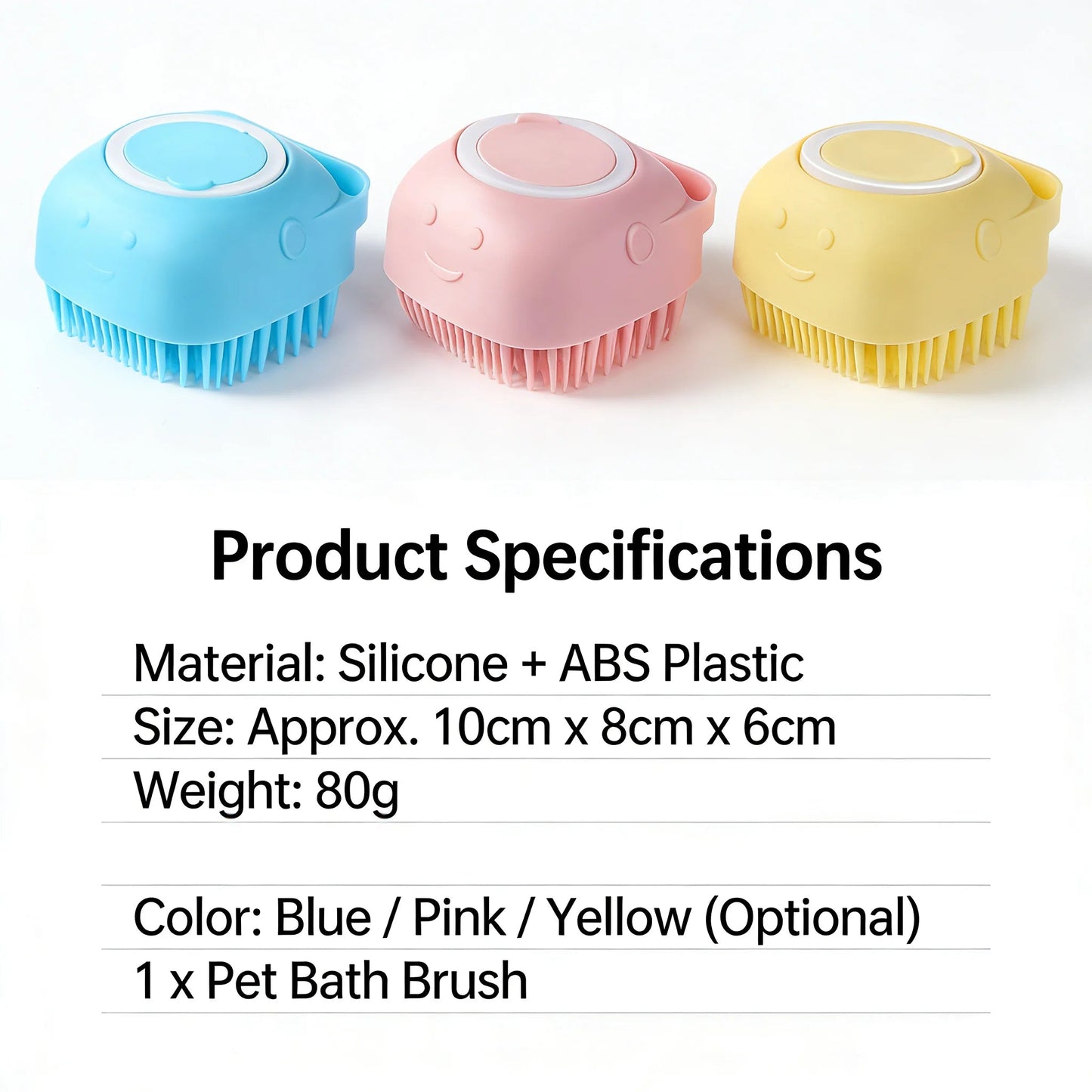 2-In-1 Pet Bath & Massage Brush With Shampoo Storage Silicone Dog Cat Grooming Tool For Puppy Kitten Sensitive Skin luxecrown.co.uk