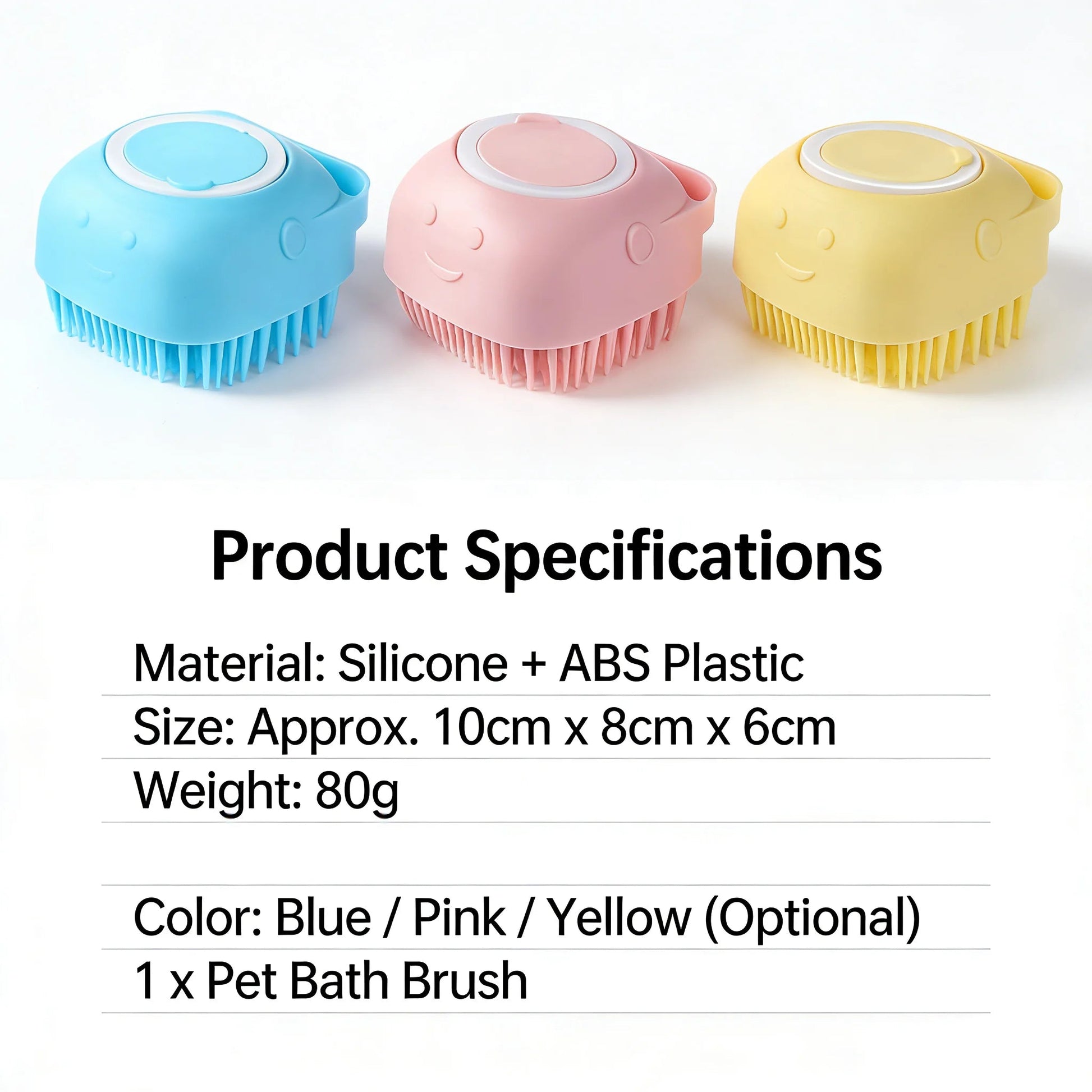 2-In-1 Pet Bath & Massage Brush With Shampoo Storage Silicone Dog Cat Grooming Tool For Puppy Kitten Sensitive Skin luxecrown.co.uk