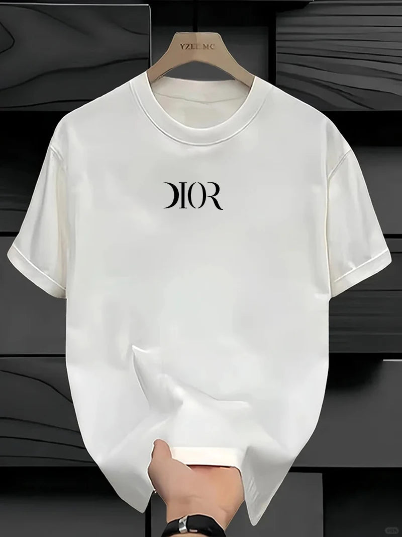 New Summe Luxury Brand T-shirt Pure Cotton Flat Print Large Size Round Neck Short Sleeve Men's and Women's Top T-shirt luxecrown.co.uk
