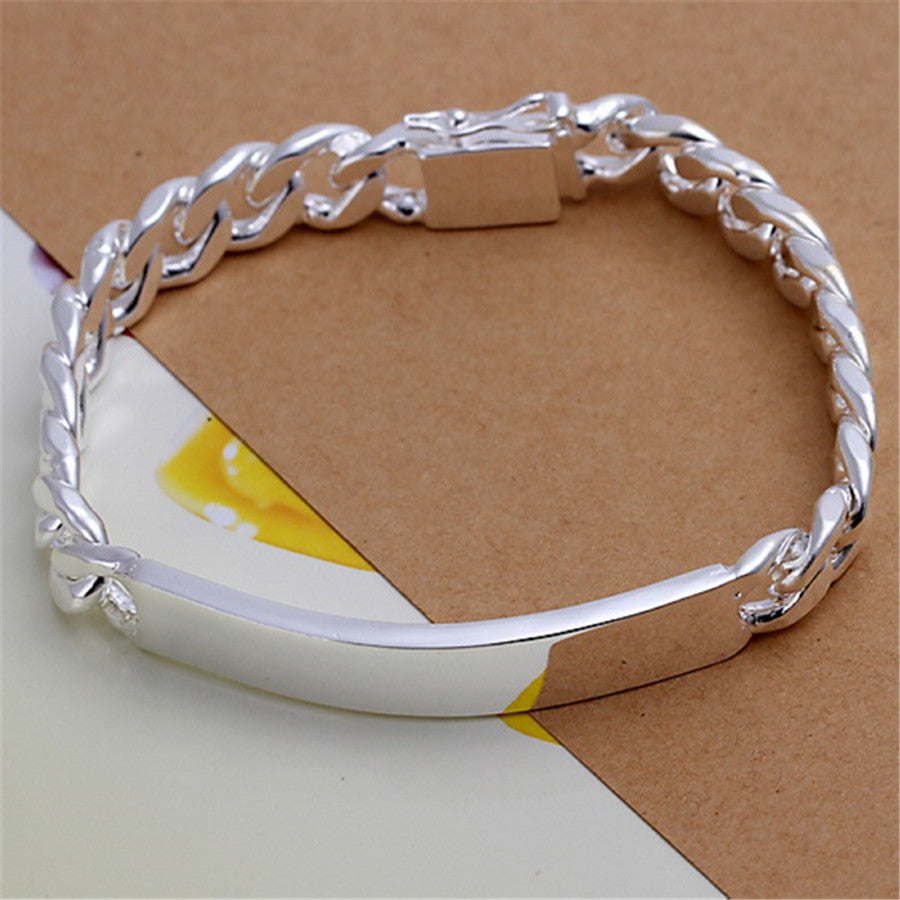 925 Sterling Silver Exquisite Solid Chain Bracelet Fashion Charm Women Men Solid Wedding Cute Simple Models Jewelry Streetsharks