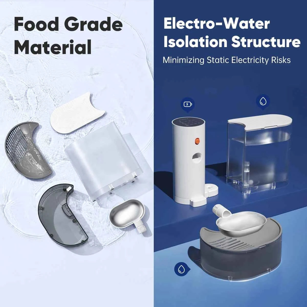 New Stainless Steel Bowl Pet Intelligent Pouring Water Dispenser Automatically Purifies The Wireless Drinking Bowl For Cats luxecrown.co.uk