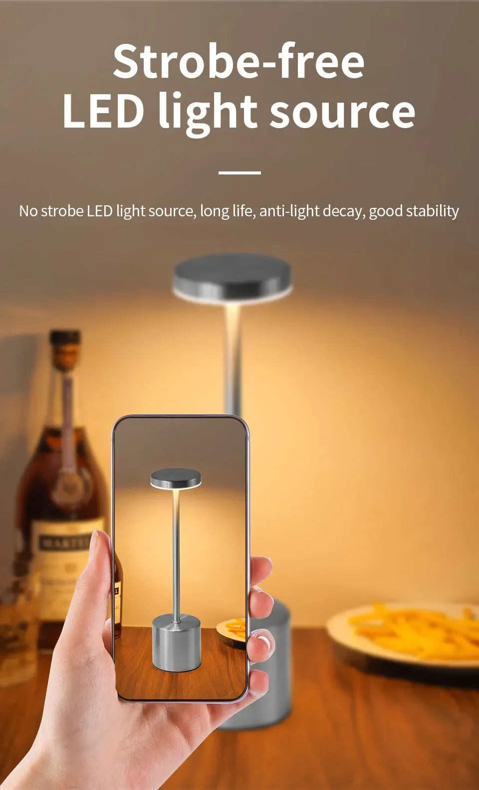 Classic Table Lamp USB Rechargeable Night Light Stepless Dimming Touch Desk Lamp 3 Colors Bedside Lamp Bar Hotel Decoration luxecrown.co.uk