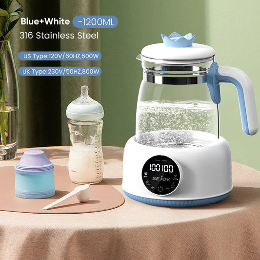 Sejoy 1.2L Baby Electric Kettle Infant Thermostatic Milk Regulator 24 Hours Hot Water Smart Insulation Pot Streetsharks