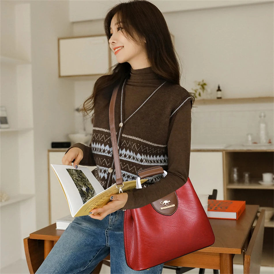 Luxury Designer Handbag Purses for Women 2024 Female Oil Leather Branded Shoulder Crossbody Messenger Tote Bag Small Fashion Sac Streetsharks
