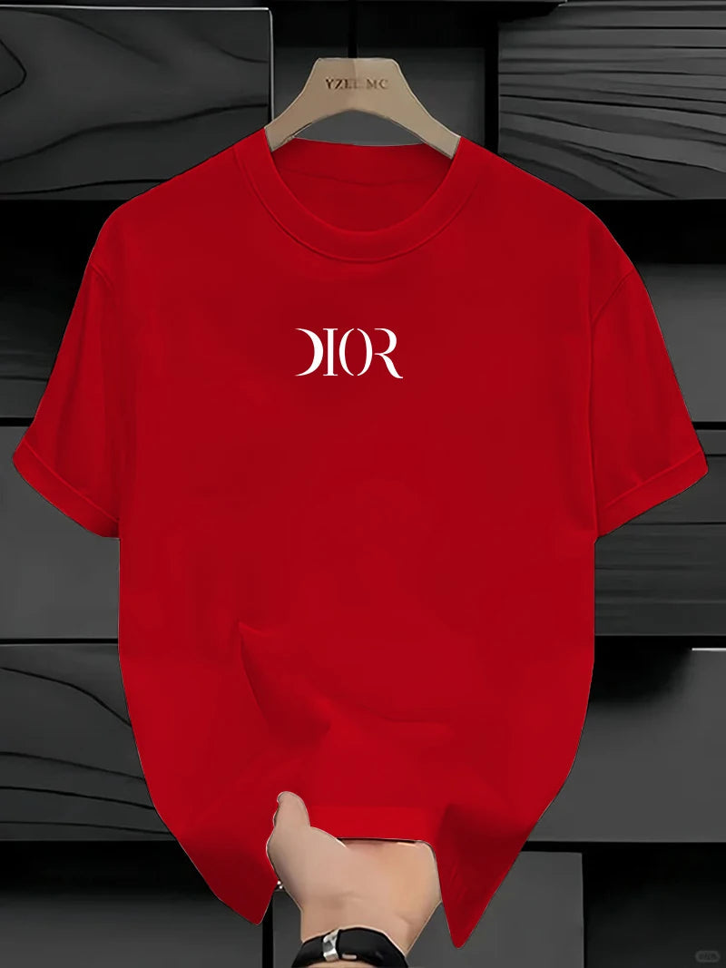 New Summe Luxury Brand T-shirt Pure Cotton Flat Print Large Size Round Neck Short Sleeve Men's and Women's Top T-shirt luxecrown.co.uk