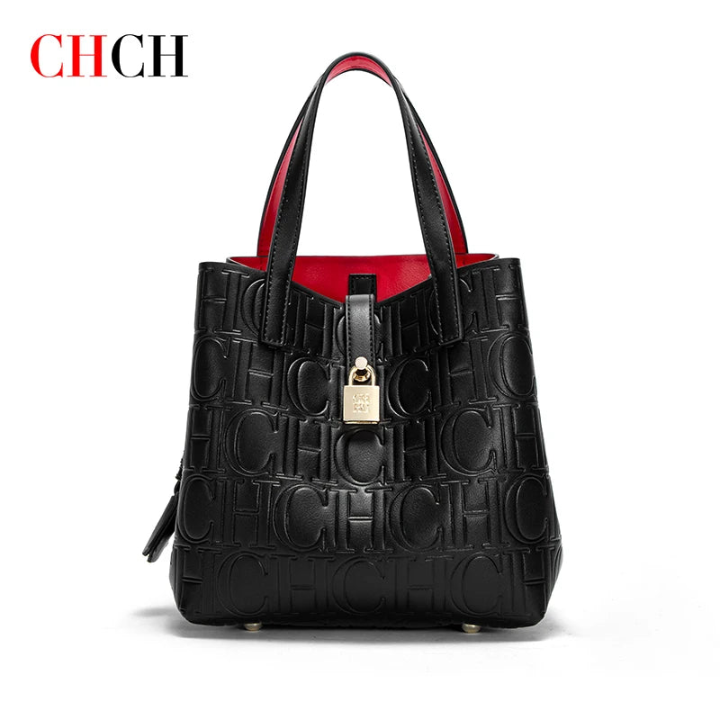 CHCH Women's Tote Bag New Steel Embossed Handheld Bun Mother Shopping Bag Streetsharks