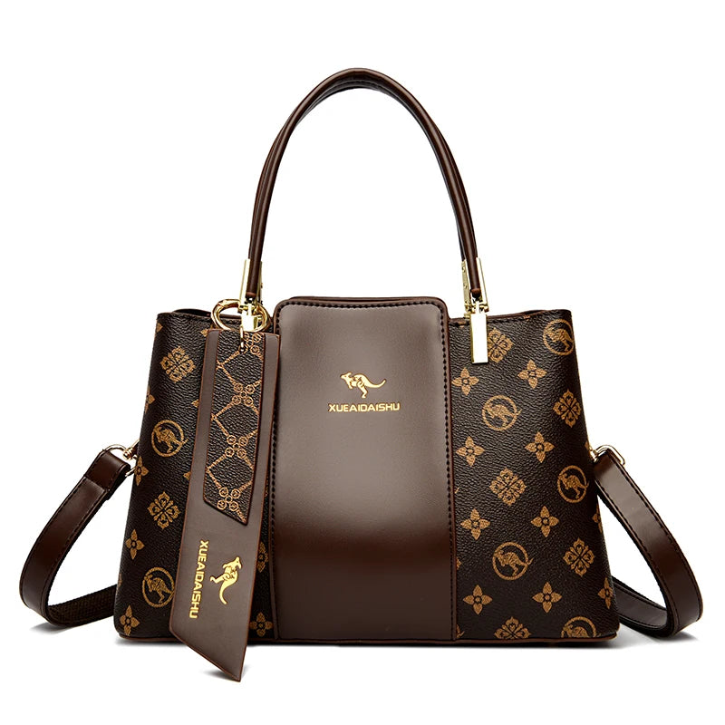 Luxury Handbag Fashion Print Large Capacity Soft Leather Women Shoulder Crossbody Bag Leisure Designer Ladies Purses and Handbag luxecrown.co.uk