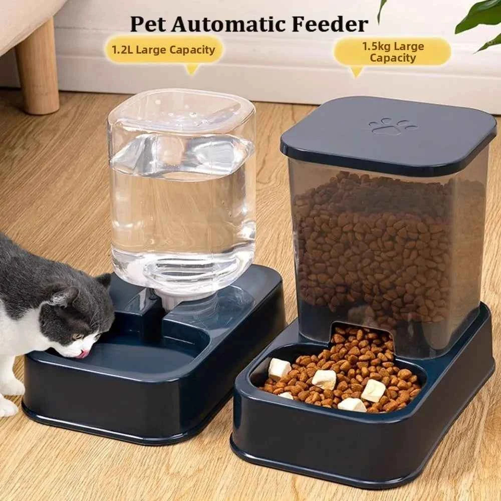 1.2L/1.5L Pet Automatic Feeder Plastic Large Capacity Cat Dog Water Dispenser Feeder Set 3 Colors 2 Styles luxecrown.co.uk
