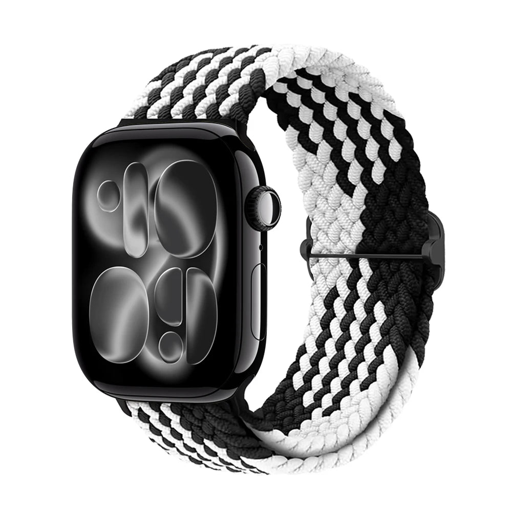 Apple Watch Band 42mm 46mm 44mm 40mm 45mm Ultra 3 49mm Braided Bracelet Correa Series 11 10 9 8 7 6 SE3 Smartwatch Straps luxecrown.co.uk