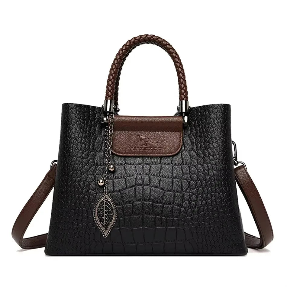 Luxury Handbag Fashion Print Large Capacity Soft Leather Women Shoulder Crossbody Bag Leisure Designer Ladies Purses and Handbag luxecrown.co.uk
