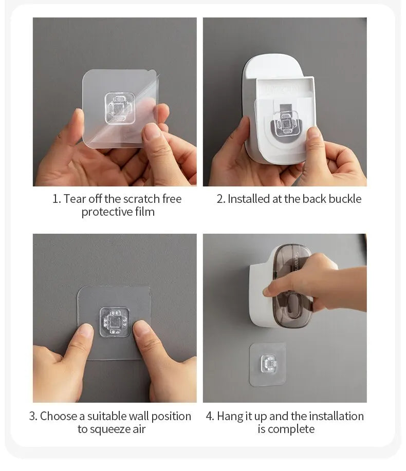 1 PCS Automatic Toothpaste Dispenser Bathroom Accessories Wall Mount Lazy Toothpaste Squeezer Toothbrush Holder Streetsharks