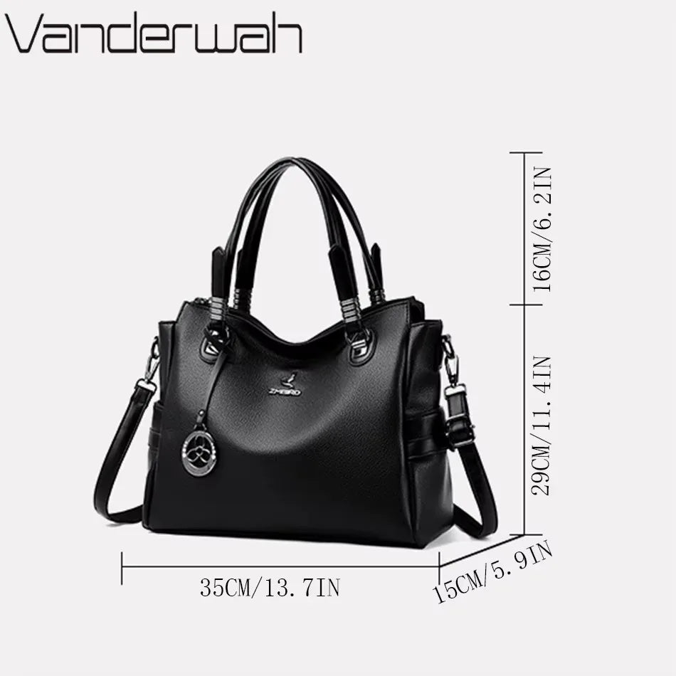 Luxury Handbag Fashion Print Large Capacity Soft Leather Women Shoulder Crossbody Bag Leisure Designer Ladies Purses and Handbag luxecrown.co.uk
