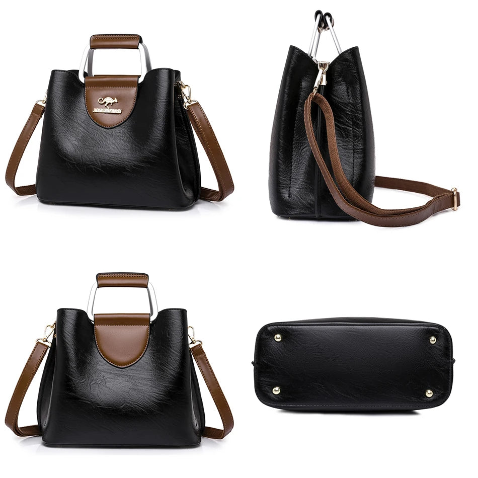 Luxury Designer Handbag Purses for Women 2024 Female Oil Leather Branded Shoulder Crossbody Messenger Tote Bag Small Fashion Sac Streetsharks