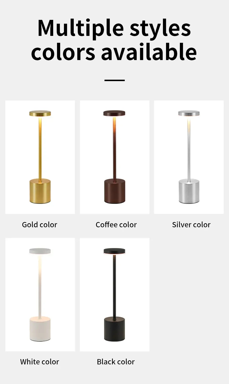 Classic Table Lamp USB Rechargeable Night Light Stepless Dimming Touch Desk Lamp 3 Colors Bedside Lamp Bar Hotel Decoration luxecrown.co.uk