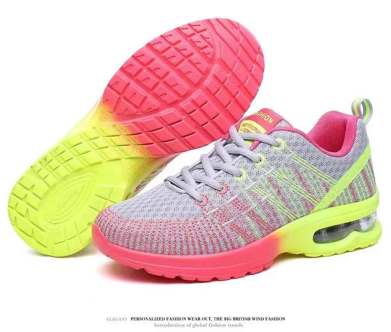 Spring 2023 Plus Size Women's Shoes Low Top Round Toe Mesh Breathable Casual Sports Shoes Weave Knit Lower Heel