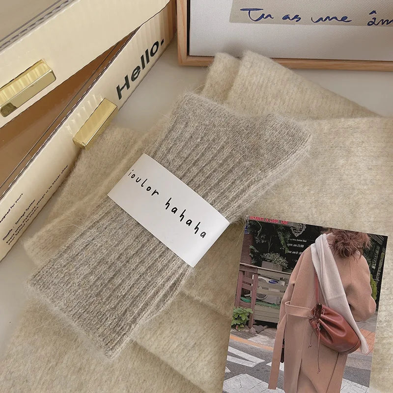 New Winter Socks Women Cashmere Wool Thicken Warm Women Socks Sox Japanese Fashion Harajuku Solid Color Thermal Long Socks