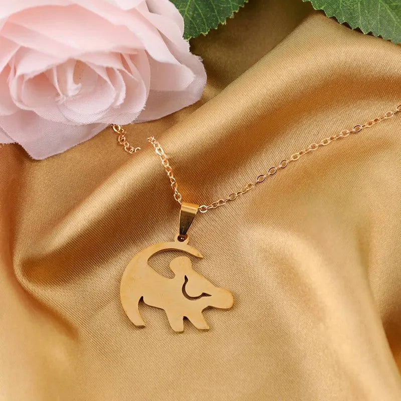 Simple Sweet Color Lion King Pendant Necklace Best Birthday Gift Women Jewelry Streetsharks