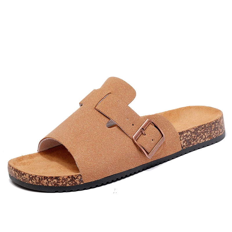 Couple's Summer Casual Men's Sandals, Simple Solid Color Slippers - Casual Backless Slippers with Black Upper and Black Straps, Suitable for Indoor/Outdoor Wear/Beach Leisure luxecrown.co.uk