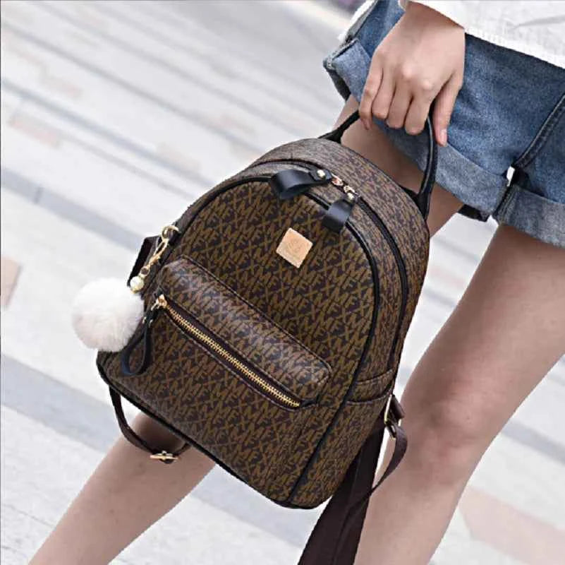 2026 Korean New Women's Fashion Luxury Letter Designer Leather Travel Backpacks Large Capacity School Bag Shoulder Bags Totes luxecrown.co.uk