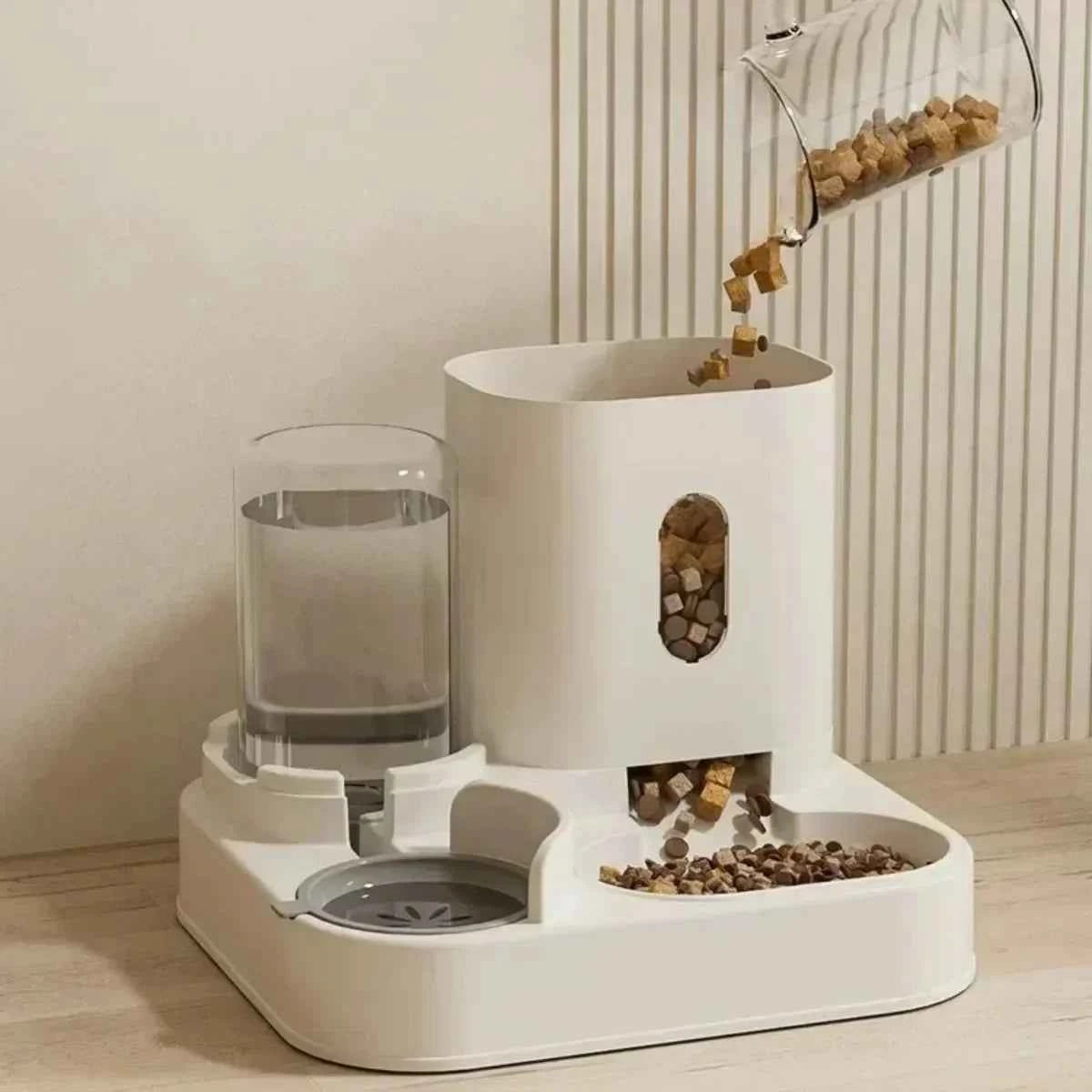 Automatic Feeder Dog Cat Food Bowl With Water Fountain Large Capacity Pet Food Storage Dispenser Container Puppy Pet Accessories luxecrown.co.uk