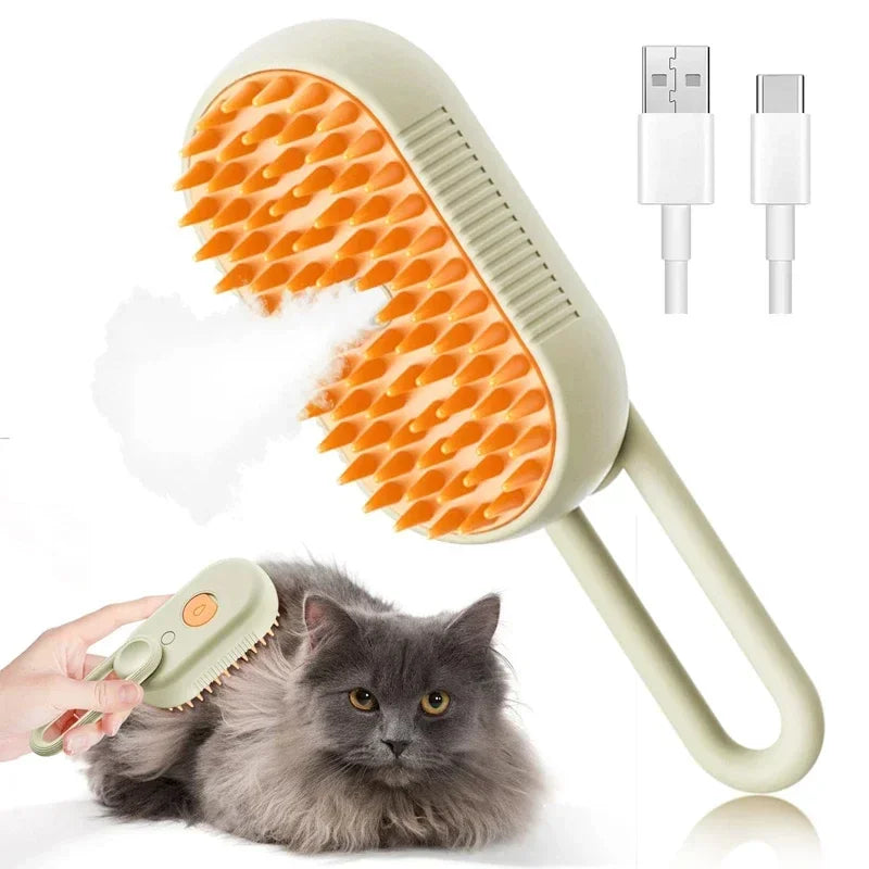 1~2pcs Steamy Pet Grooming Brush, 3-in-1 Spray Massage Dog Cat Comb, Loose Hair & Tangled Fur Removal luxecrown.co.uk