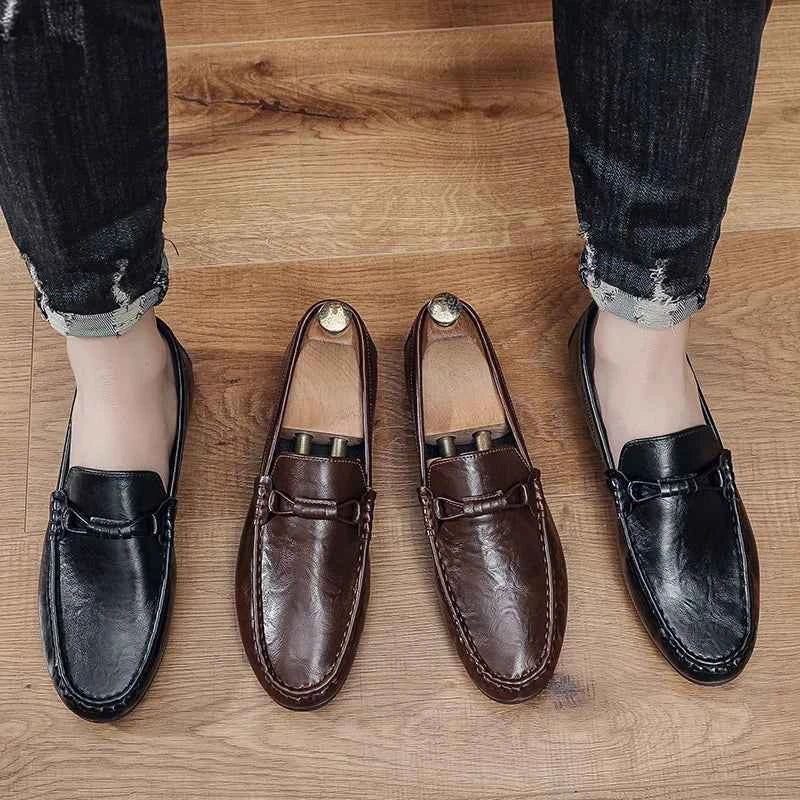 Summer men's loafers soft soled men's leather shoes comfortable driving shoes luxecrown.co.uk