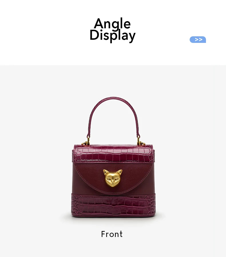 BAFELLI HANDBAG 2026 WOMEN'S NEW CROSSBODY LEATHER PURSE EVENING BAG CROCODILE GRAIN DESIGNER BUCKET CAT LUXURY BRAND FASHION luxecrown.co.uk