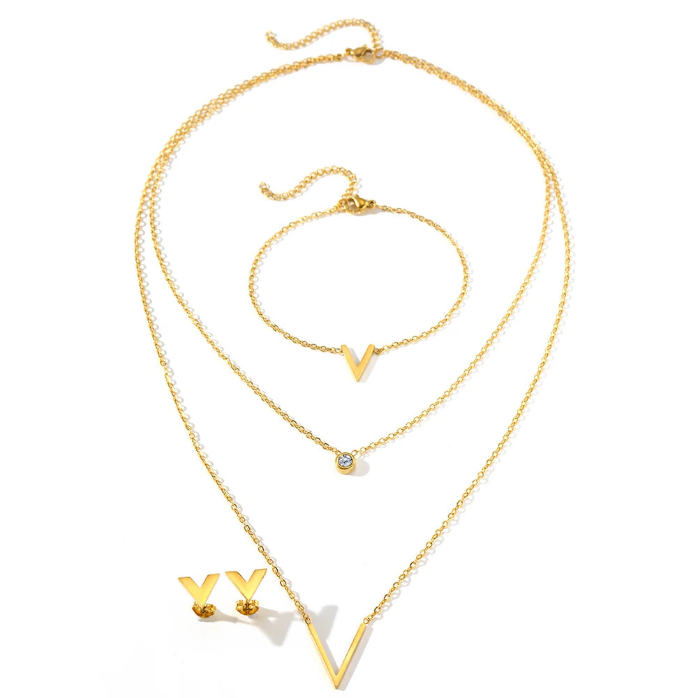 Stainless Steel Jewelry Set Christian Cross Ladies Jewelry Set High Quality Exquisite Light Luxury Jewelry Set For Women Jewelry Streetsharks