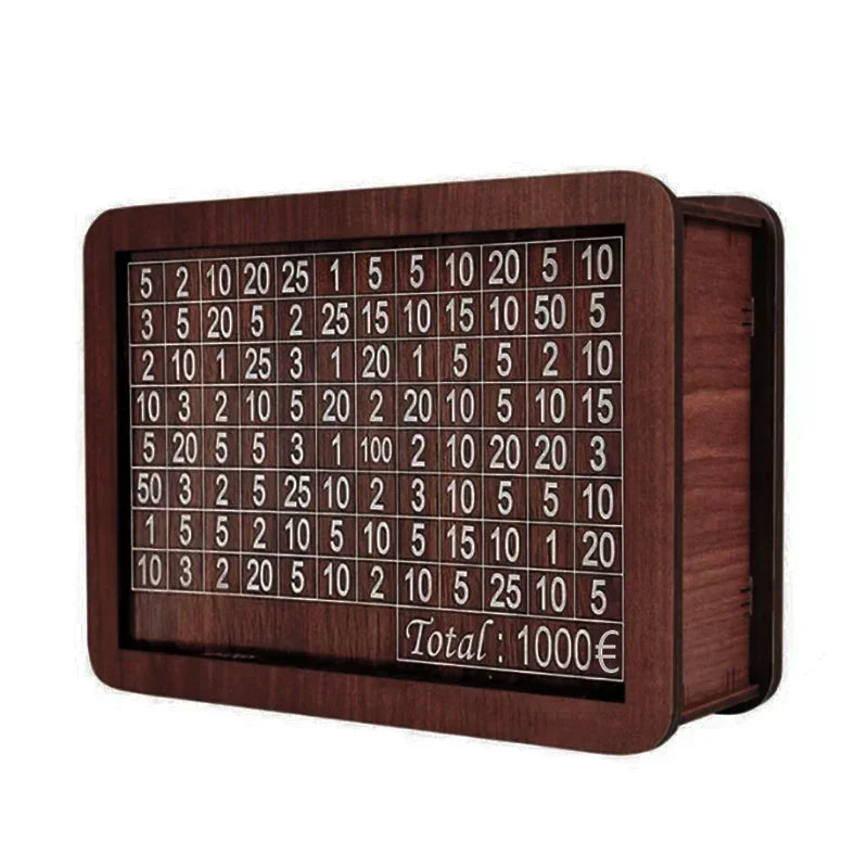 1000/2000/3000/5000/10000 Euro Money Box Wooden Piggy Bank Money Vault Savings Box Challenge Cash Storage Case Streetsharks