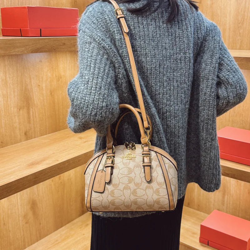 Fashion Women's Shell Bag Luxury Retro Clutch Tote Premium Printed Leather Crossbody Bag for Women Elegant Shell-Shaped Handbag luxecrown.co.uk