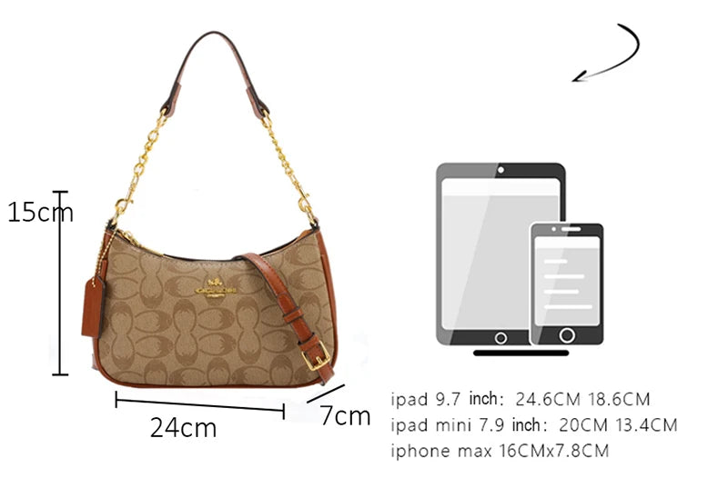 Women's Chain Bags Pvc Geometric Print Handbag Shoulder Crossbody Bag Women's Underarm Bag Suitable For Daily Outfit Matching luxecrown.co.uk